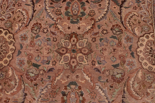 handmade Transitional Qaseem Bond Tan Lt. Green Hand Knotted RECTANGLE 100% WOOL area rug 6x9
