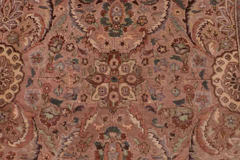 handmade Transitional Qaseem Bond Tan Lt. Green Hand Knotted RECTANGLE 100% WOOL area rug 6x9