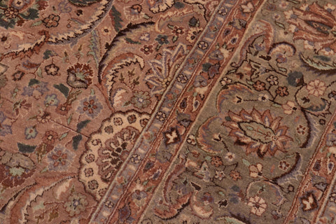 handmade Transitional Qaseem Bond Tan Lt. Green Hand Knotted RECTANGLE 100% WOOL area rug 6x9
