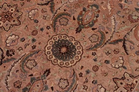 handmade Transitional Qaseem Bond Tan Lt. Green Hand Knotted RECTANGLE 100% WOOL area rug 6x9