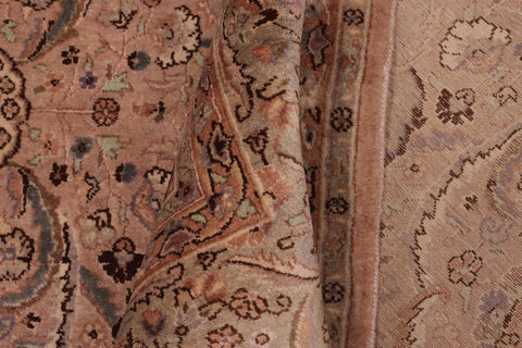 handmade Transitional Qaseem Bond Tan Lt. Green Hand Knotted RECTANGLE 100% WOOL area rug 6x9