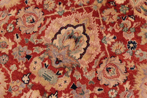 handmade Traditional Lahore Rust Tan Hand Knotted RECTANGLE 100% WOOL area rug 6' x 9'