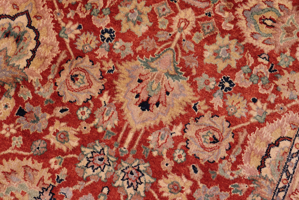 handmade Traditional Lahore Rust Tan Hand Knotted RECTANGLE 100% WOOL area rug 6' x 9'