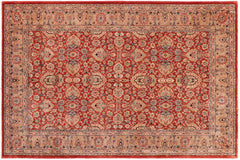 handmade Traditional Lahore Rust Tan Hand Knotted RECTANGLE 100% WOOL area rug 6' x 9'