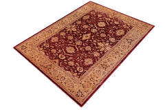 handmade Traditional  Drk. Red Gold Hand Knotted RECTANGLE 100% WOOL area rug 6' x 9'