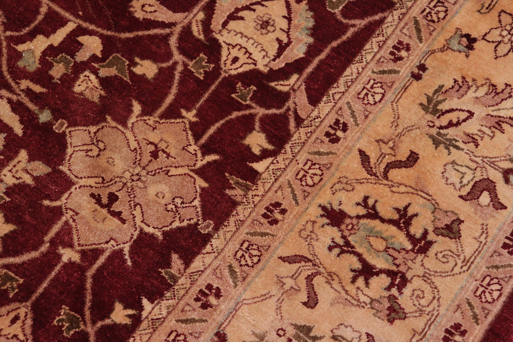 handmade Traditional  Drk. Red Gold Hand Knotted RECTANGLE 100% WOOL area rug 6' x 9'