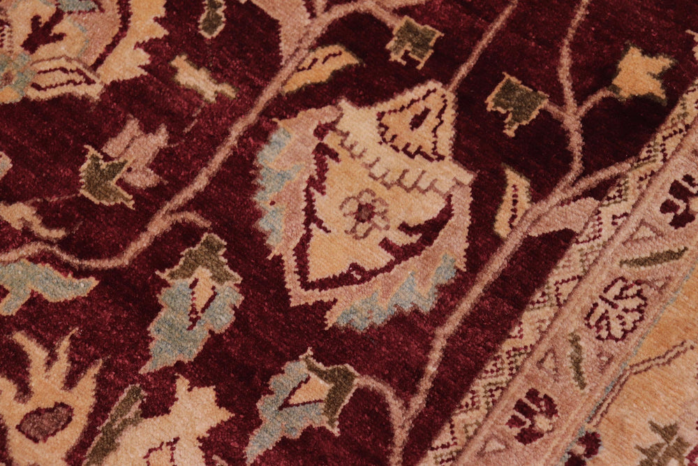 handmade Traditional  Drk. Red Gold Hand Knotted RECTANGLE 100% WOOL area rug 6' x 9'