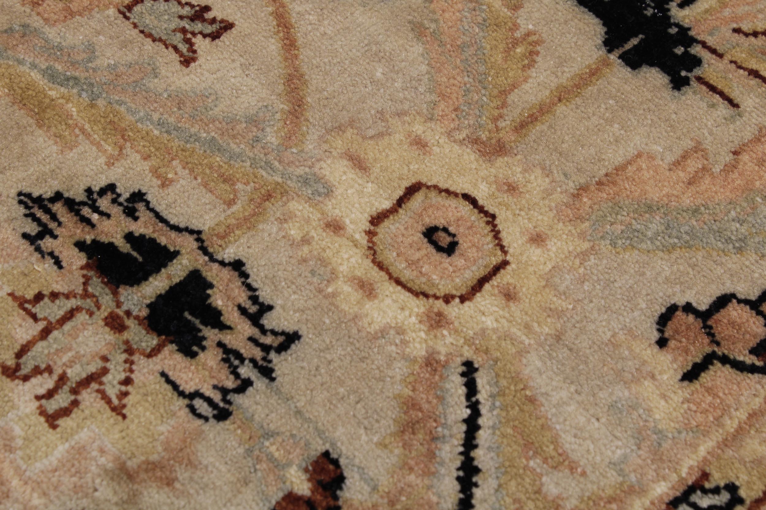 handmade Traditional Lahore Lt. Gray Black Hand Knotted RECTANGLE 100% WOOL area rug 6' x 9'