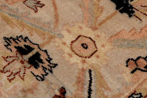 handmade Traditional Lahore Lt. Gray Black Hand Knotted RECTANGLE 100% WOOL area rug 6' x 9'