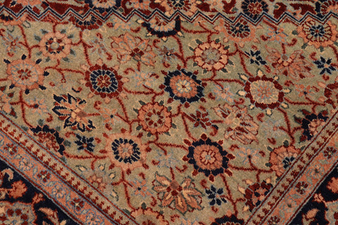 handmade Traditional Bakshi Rust Blue Hand Knotted RECTANGLE 100% WOOL area rug 6' x 9'