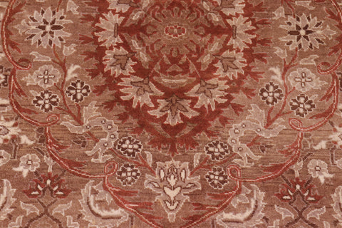 handmade Traditional Tajdar Brown Brown Hand Knotted RECTANGLE 100% WOOL area rug 6x9