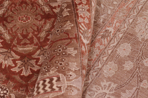 handmade Traditional Tajdar Brown Brown Hand Knotted RECTANGLE 100% WOOL area rug 6x9