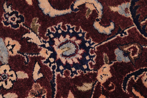 handmade Transitional Abasi Afsha Aubergine Dark Brown Hand Knotted RECTANGLE 100% WOOL area rug 6x9