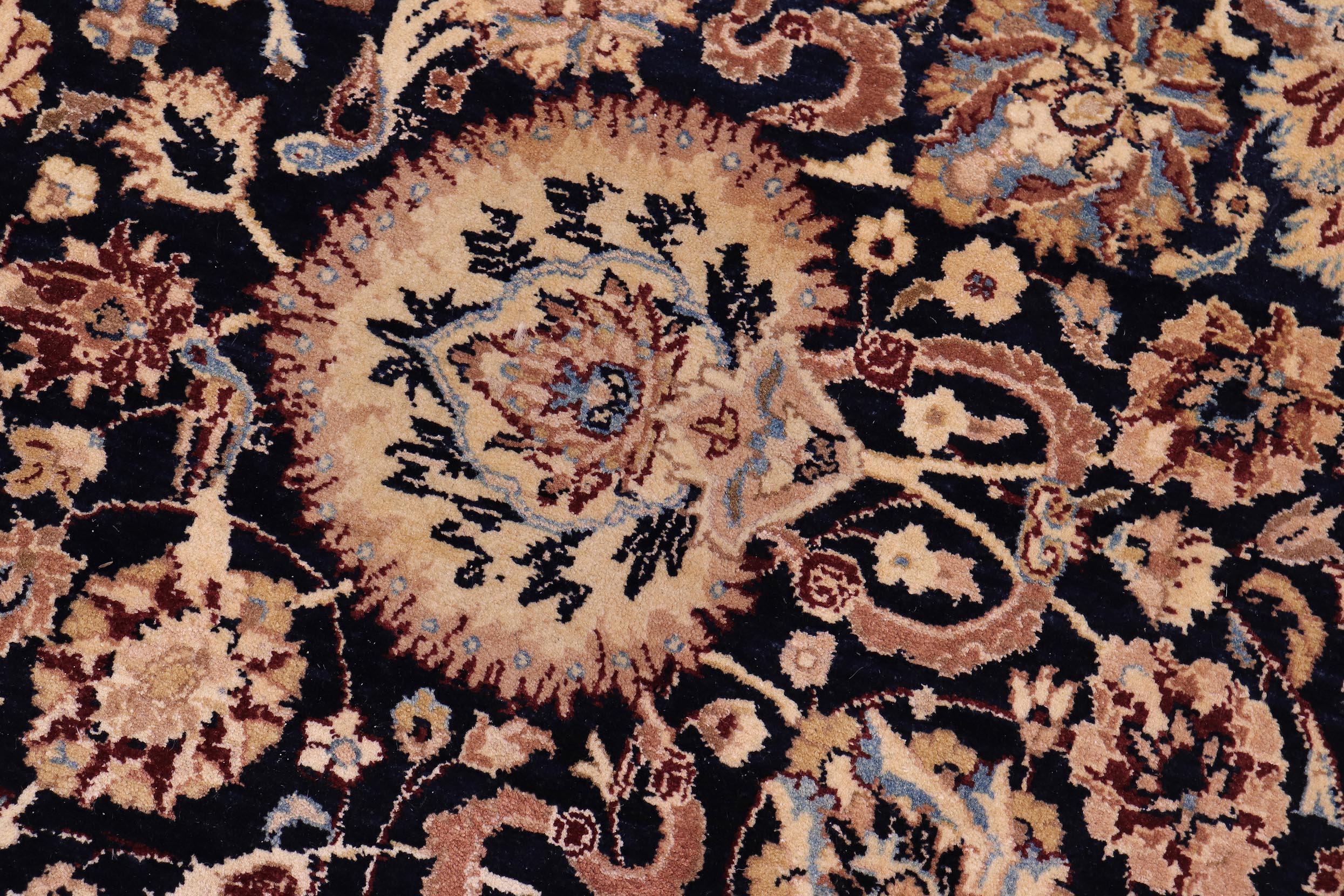 handmade Transitional Anmol Agra Drk. Blue Aubergine Hand Knotted RECTANGLE 100% WOOL area rug 6x9