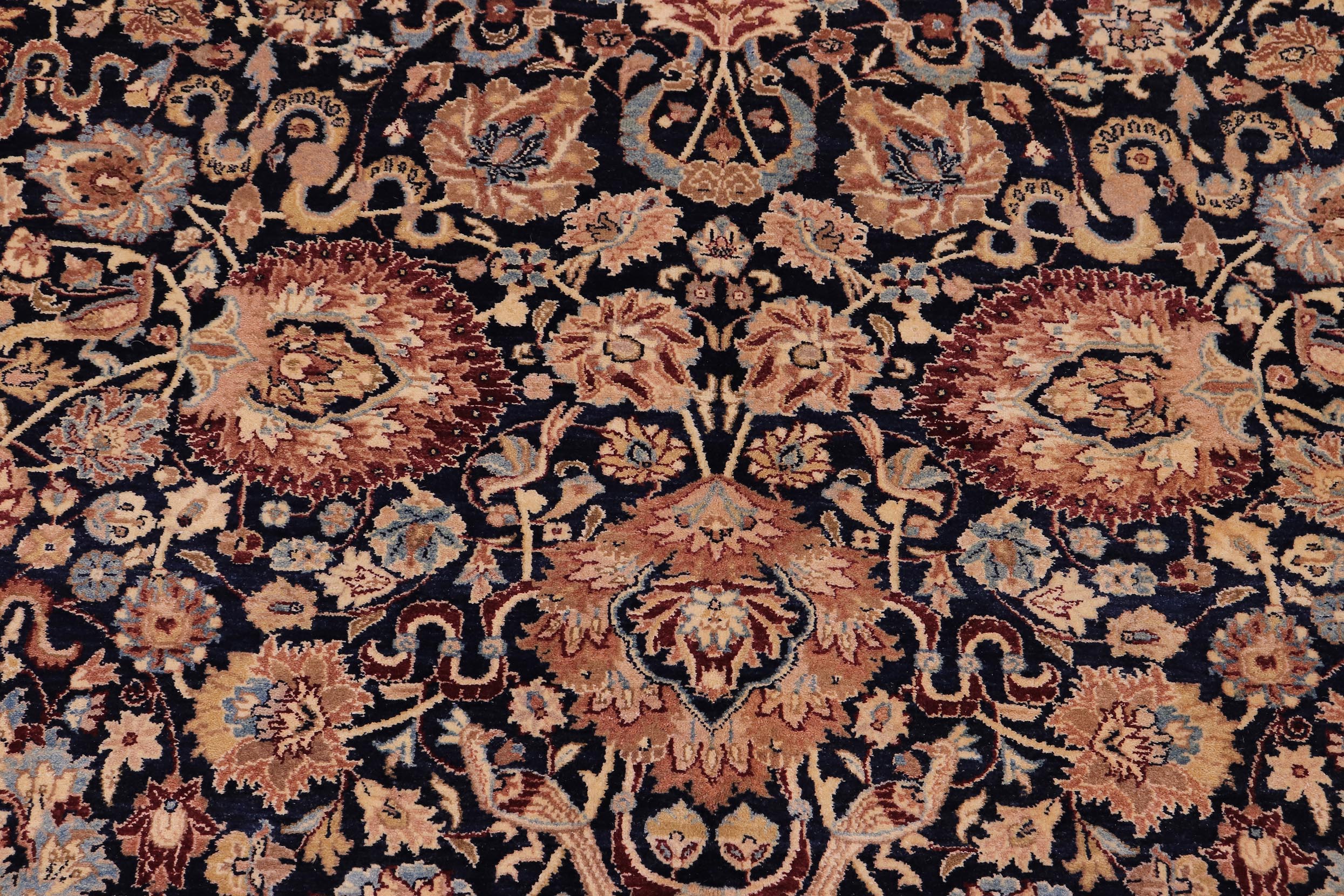 handmade Transitional Anmol Agra Drk. Blue Aubergine Hand Knotted RECTANGLE 100% WOOL area rug 6x9
