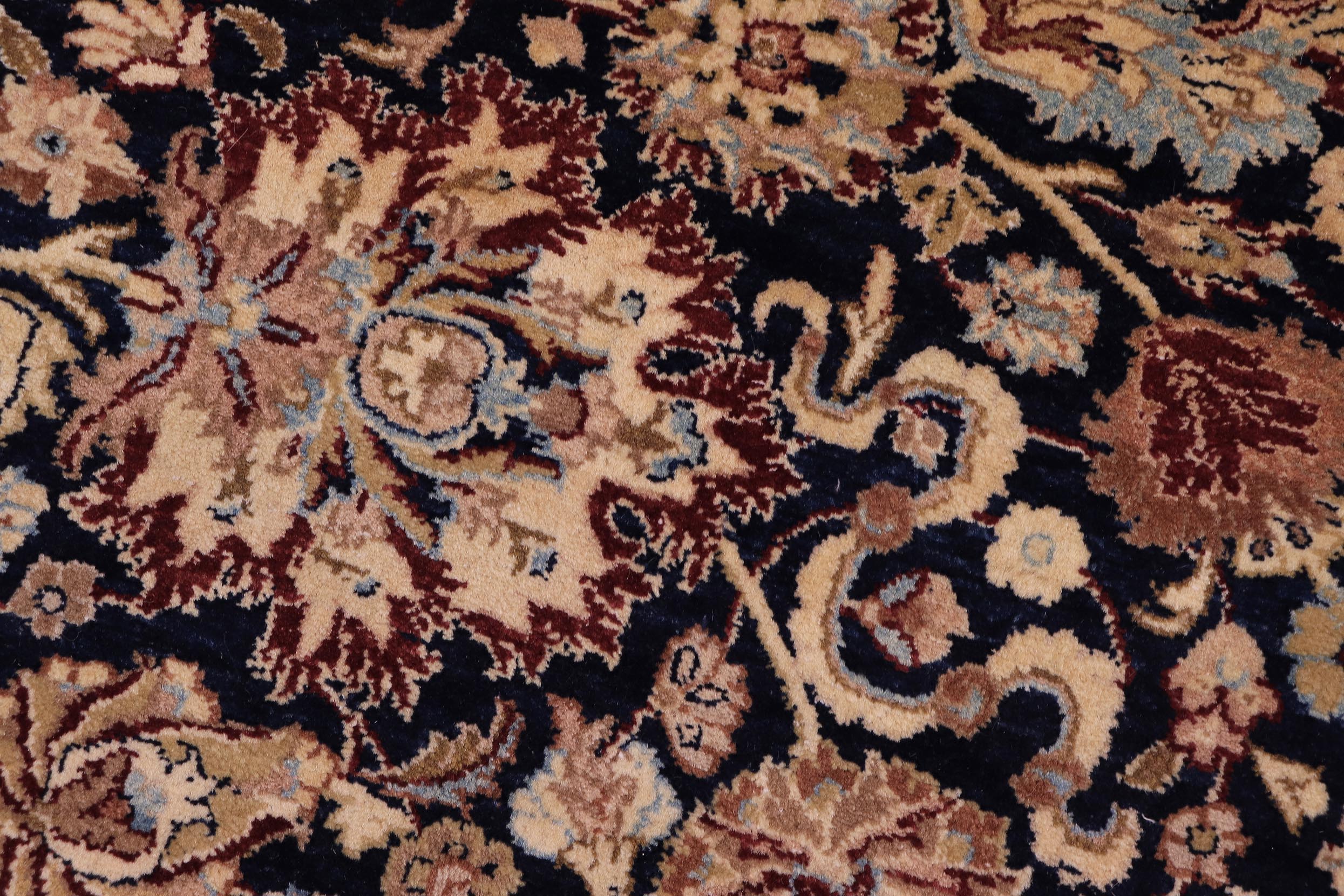 handmade Transitional Anmol Agra Drk. Blue Aubergine Hand Knotted RECTANGLE 100% WOOL area rug 6x9