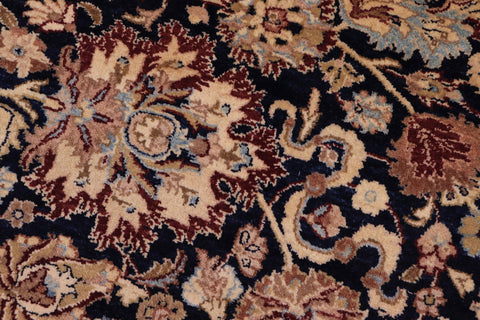 handmade Transitional Anmol Agra Drk. Blue Aubergine Hand Knotted RECTANGLE 100% WOOL area rug 6x9