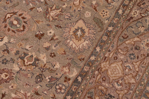 handmade Transitional Kashan Lt. Green Tan Hand Knotted RECTANGLE 100% WOOL area rug 6x9
