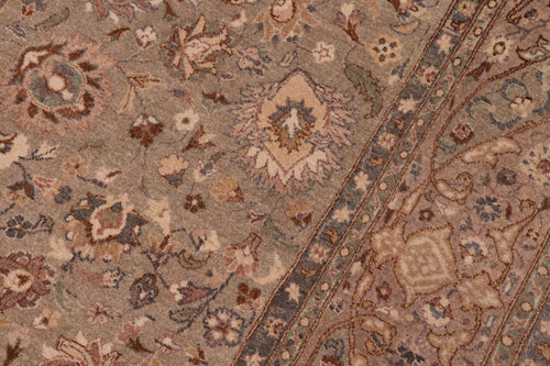 handmade Transitional Kashan Lt. Green Tan Hand Knotted RECTANGLE 100% WOOL area rug 6x9