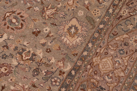 handmade Transitional Kashan Lt. Green Tan Hand Knotted RECTANGLE 100% WOOL area rug 6x9