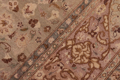 handmade Transitional Kashan Lt. Green Tan Hand Knotted RECTANGLE 100% WOOL area rug 6x9