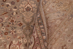 handmade Transitional Kashan Lt. Green Tan Hand Knotted RECTANGLE 100% WOOL area rug 6x9