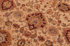 handmade Traditional Lahore Gold Lt. Green Hand Knotted RECTANGLE 100% WOOL area rug 6' x 9'