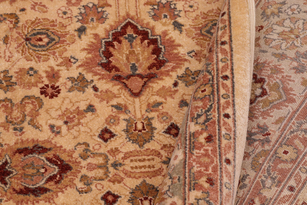 handmade Traditional Lahore Gold Lt. Green Hand Knotted RECTANGLE 100% WOOL area rug 6' x 9'