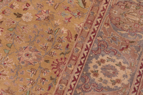handmade Transitional Sultanabad Gold Gray Hand Knotted RECTANGLE 100% WOOL area rug 6x9