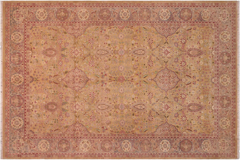 handmade Transitional Sultanabad Gold Gray Hand Knotted RECTANGLE 100% WOOL area rug 6x9