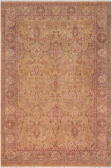 Traditional Sultanabad Anita Gold Gray Hand Knotted Area rugs 6 x 9