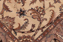 handmade Traditional Lahore Tan Lt. Brown Hand Knotted RECTANGLE 100% WOOL area rug 6' x 9'