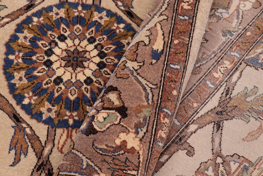 handmade Traditional Lahore Tan Lt. Brown Hand Knotted RECTANGLE 100% WOOL area rug 6' x 9'