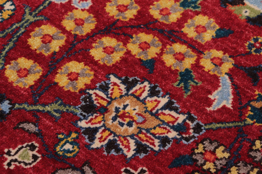 handmade Traditional  Red Teal Blue Hand Knotted RECTANGLE 100% WOOL area rug 6' x 9'