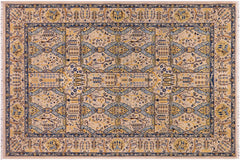 handmade Transitional Design Lt. Gray Lt. Gray Hand Knotted RECTANGLE 100% WOOL area rug 6' x 9'