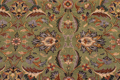 handmade Transitional Lahore Lt. Green Lt. Green Hand Knotted RECTANGLE 100% WOOL area rug 6' x 9'