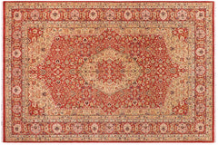 handmade Traditional Nauras Rust Rust Hand Knotted RECTANGLE 100% WOOL area rug 6' x 9'