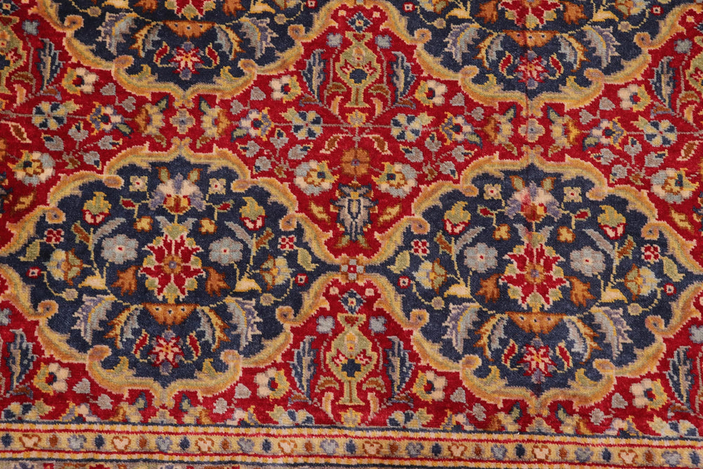 handmade Transitional Design Red Teal Blue Hand Knotted RECTANGLE 100% WOOL area rug 6' x 9'