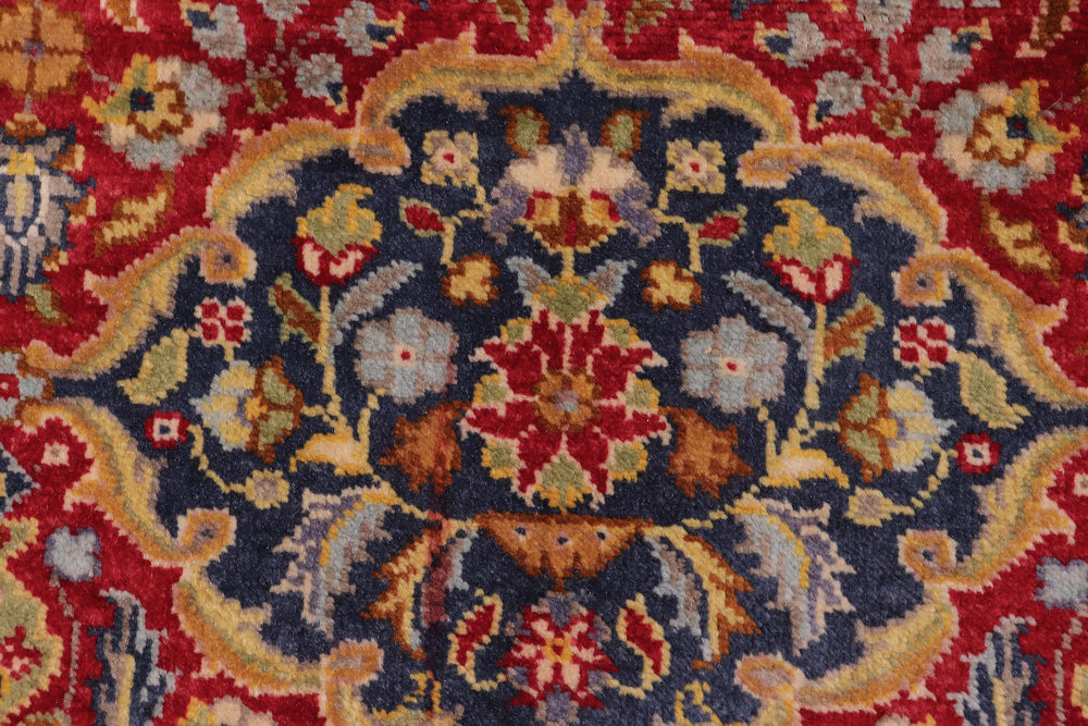 handmade Transitional Design Red Teal Blue Hand Knotted RECTANGLE 100% WOOL area rug 6' x 9'