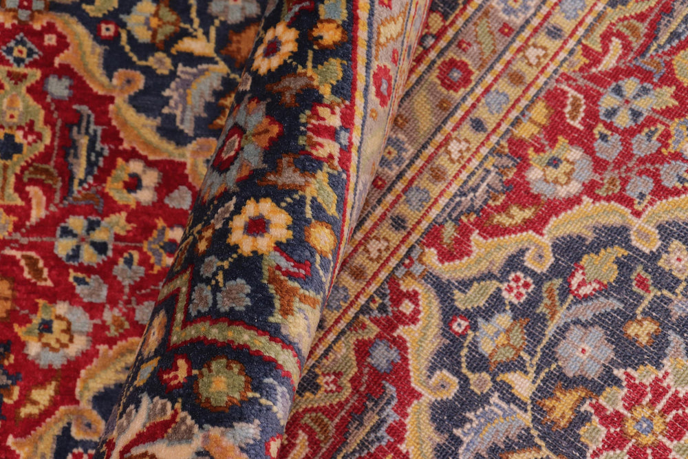 handmade Transitional Design Red Teal Blue Hand Knotted RECTANGLE 100% WOOL area rug 6' x 9'