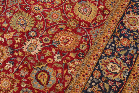 handmade Transitional Design Red Teal Hand Knotted RECTANGLE 100% WOOL area rug 6' x 9'