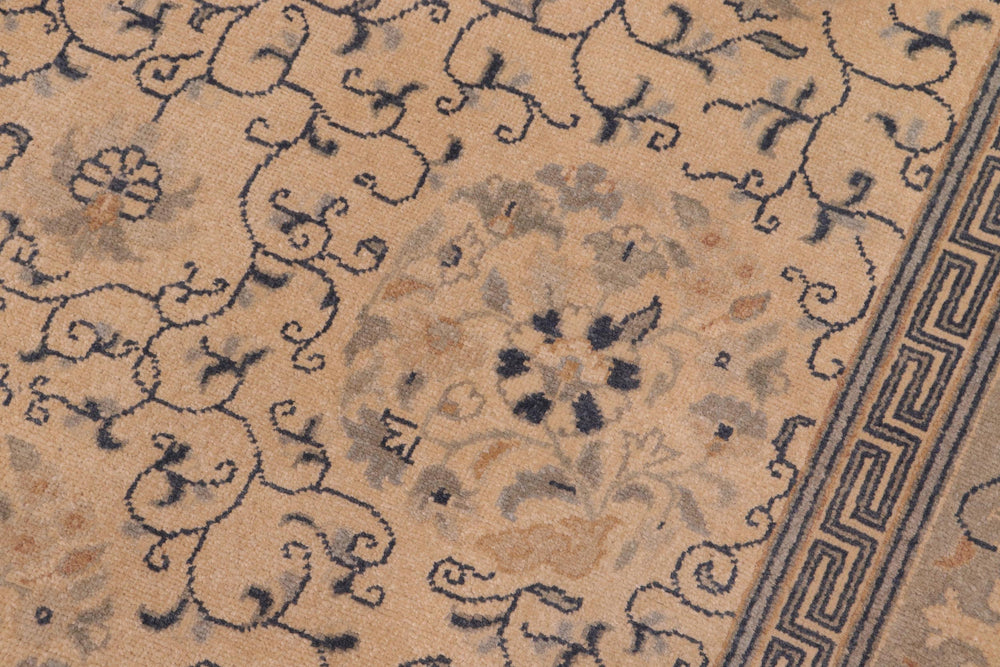 handmade Transitional Kafkaz Tan Green Hand Knotted RECTANGLE 100% WOOL area rug 6' x 9'