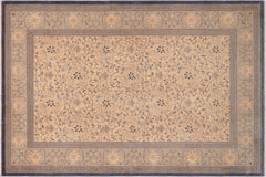 handmade Transitional Kafkaz Tan Green Hand Knotted RECTANGLE 100% WOOL area rug 6' x 9'
