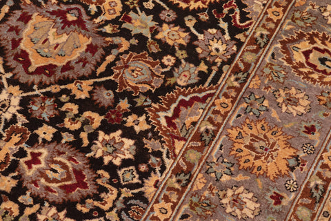 handmade Traditional Lahore Brown Lt. Brown Hand Knotted RECTANGLE 100% WOOL area rug 6' x 9'