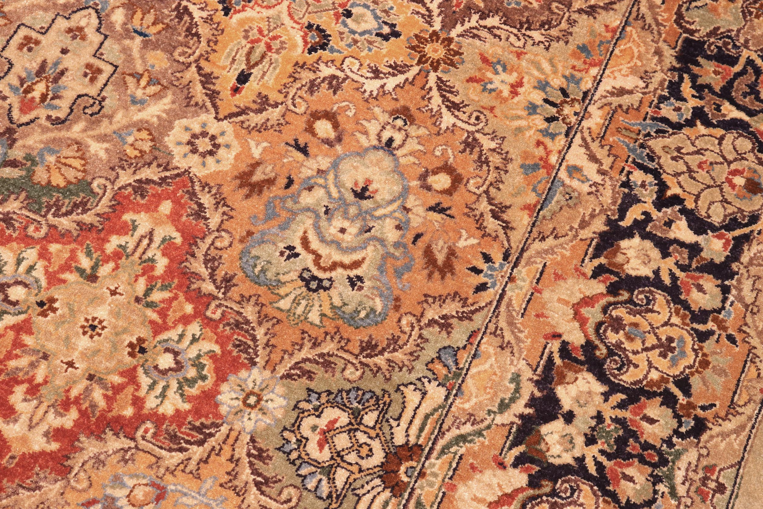 handmade Transitional Design Lt. Gold Multi Hand Knotted RECTANGLE 100% WOOL area rug 6' x 9'