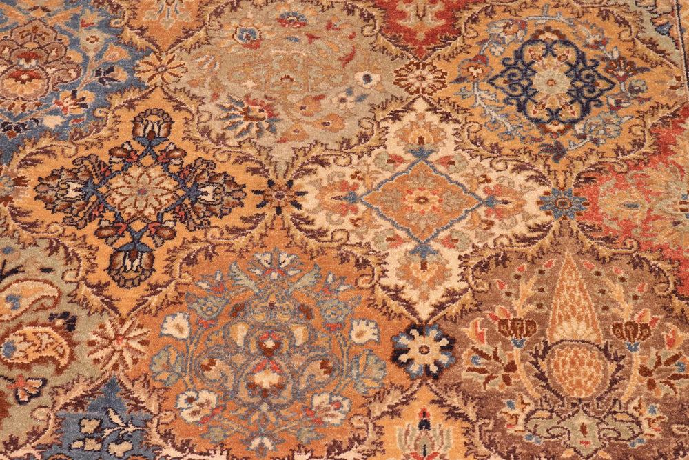 handmade Transitional Design Lt. Gold Multi Hand Knotted RECTANGLE 100% WOOL area rug 6' x 9'