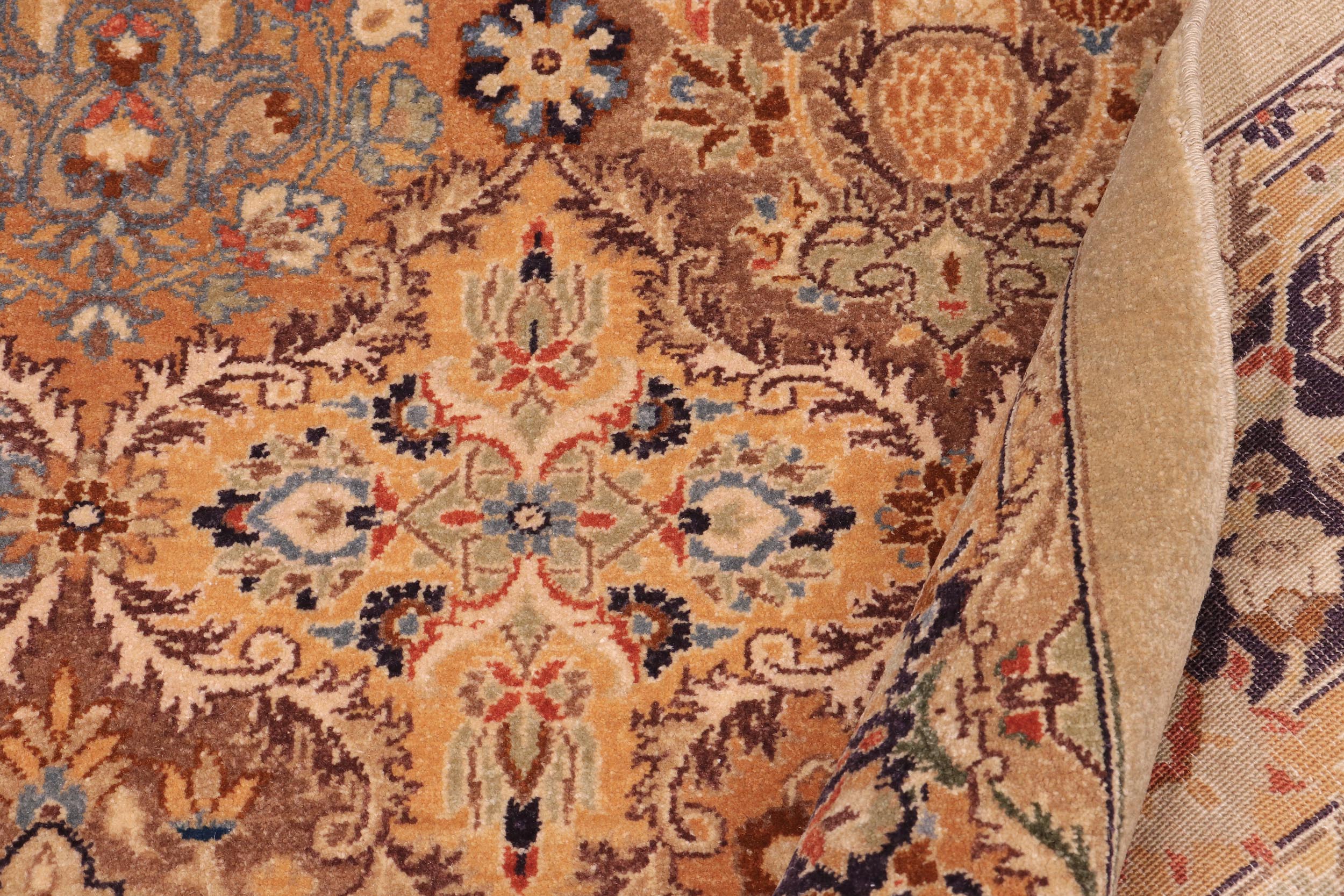 handmade Transitional Design Lt. Gold Multi Hand Knotted RECTANGLE 100% WOOL area rug 6' x 9'