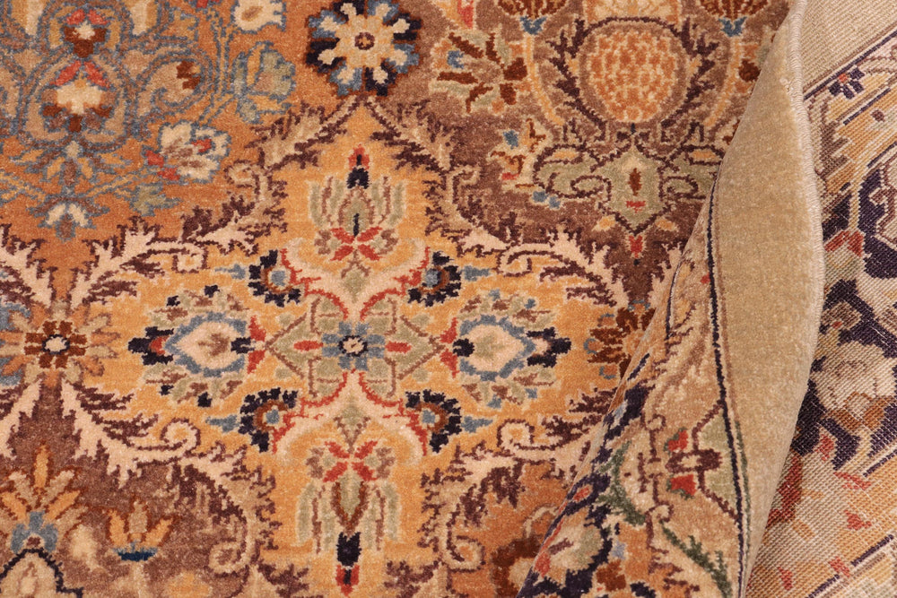 handmade Transitional Design Lt. Gold Multi Hand Knotted RECTANGLE 100% WOOL area rug 6' x 9'