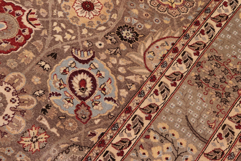 handmade Traditional  Lt. Brown Lt. Brown Hand Knotted RECTANGLE 100% WOOL area rug 6' x 9'