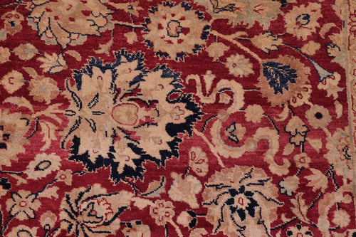 handmade Transitional Anmol Agra Red Blue Hand Knotted RECTANGLE 100% WOOL area rug 6x9